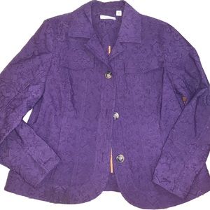 Purple Lace Jacket - Coldwater Creek Sz 16
